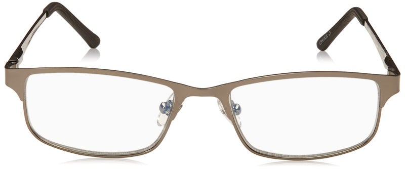 Foster Grant Men's Samson Rectangular Reading Glasses, Satin Dark Gunmetal/Transparent, 52 mm + 1 - Image 2