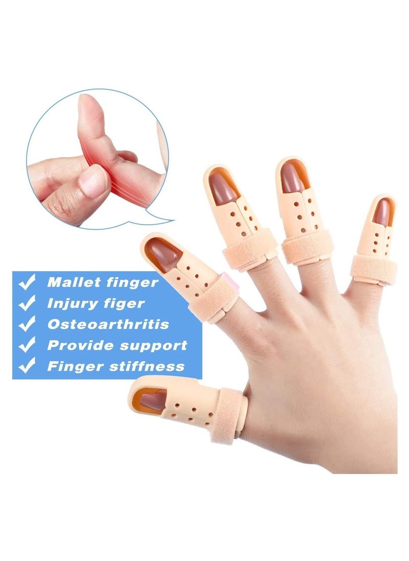 Y&D - Finger Splint Mallet 10 Pieces Support Brace Plastic Protector for Adjustable Immobilizer Basketball Joint Protection 5 Sizes - Image 1