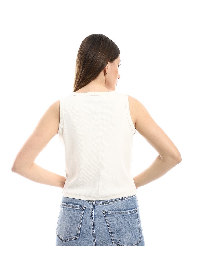 REDCOTTON - Red Cotton,Women's Cotton Crop Top, Comfortable & Stylish-Off white - Image 1