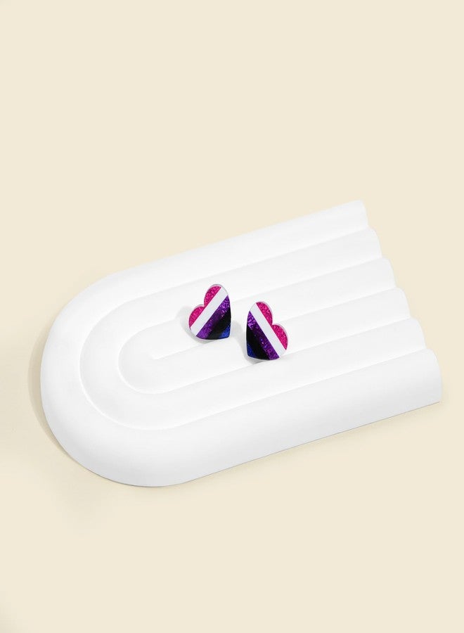 Mintolex LGBTQ+ Rainbow Heart Pride Earrings for Women Men Acrylic LGBT Progress Flag Heart Earrings Tiny Rainbow Jewelry Accessories, Genderfluid - Image 5