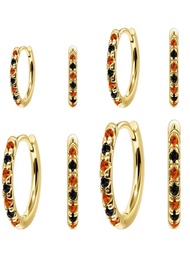 Poxtex طقم أقراط حلقية ذهبية صغيرة للنساء والرجال، مضادة للحساسية، مطلية بالذهب عيار 14 قيراط، أقراط غضروفية متعددة، خفيفة الوزن، صغيرة ورقيقة، لطيفة وعصرية، هدية مثالية لعيد الميلاد للنساء - Image 1