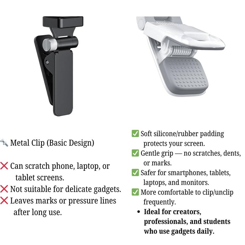 VAYOLIN Continuous LED Video Portable Light with 100 Beads, Dimmable & Rechargeable Clip-On Camera Light for Zoom, Light for Video Shooting YouTube, Laptop, Tripod, and Photography Light (Black) - Image 2