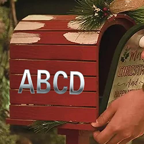 Woration 2 Inch A - D Self Adhesive Mailbox Letters Alphabet Stcikers Door Address Number Signs for Hotel Room Apartment Office Residence House Cars Trucks Silver Decoration 4 Pcs - Image 4
