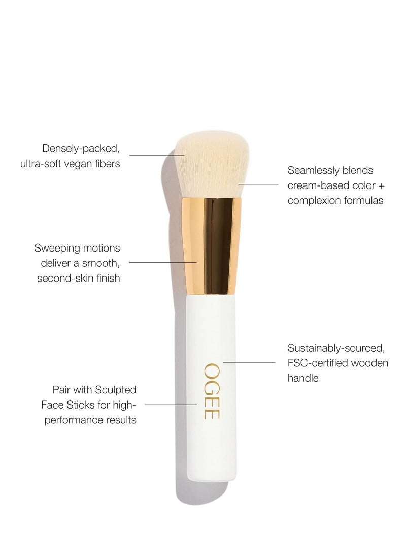 OGEE Ogee Blender Brush - Professional Quality Makeup Brush - Ultra-Soft Foundation Brush with Vegan Bristles for Flawless Makeup Application  - Image 2