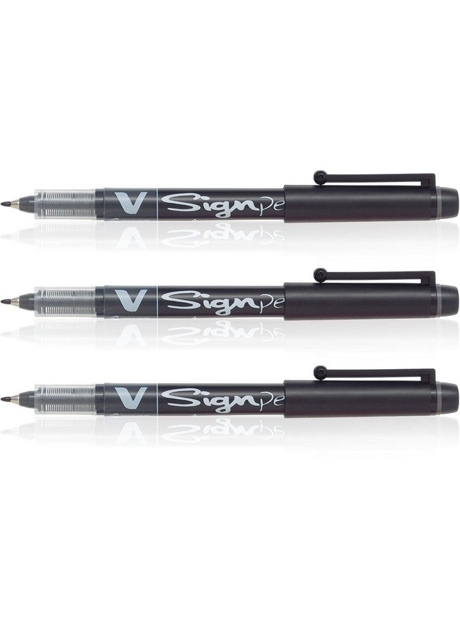 بايلوت قلم بايلوت 019593 V Sign متوسط الرأس (أسود - عبوة من 3 قطع) - Image 1