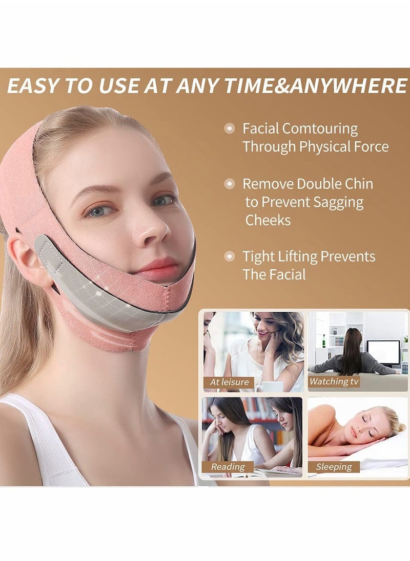 KASTWAVE - Double Chin Reducer,  Face Slimming Strap, Face Lifting Strap Double Chin Reducer, V Shaped Slimming Face Strap Eliminates Wrinkles Sagging Anti-aging Painless Firming Shaper for Women and Men - Image 1