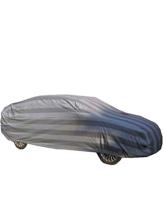 Striped Cotton Car Cover for Dust and Sun Protection, Breathable Full Vehicle Cover, Quality Materials, Dealer Warranty, 2-Year Warranty - Image 1