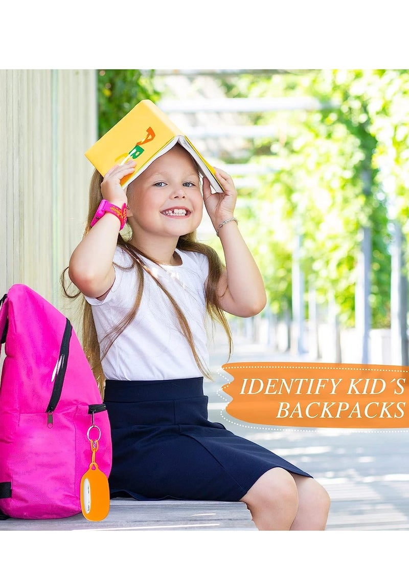 SYOSI - Luggage Tags, 24 Pack Kids Luggage Tags Silicone Bag Tags for Backpacks Kids Backpack Tags with Name/ID/Address Card Suitcase Tags Identifiers Name Tags for Luggage, Travel Essentials - Image 1