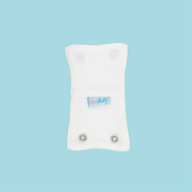 Novibaby 3-Piece Baby Bodysuit Extension Device (8.5 Mm) with Snap Fasteners Ecru 100% Cotton 12CM
