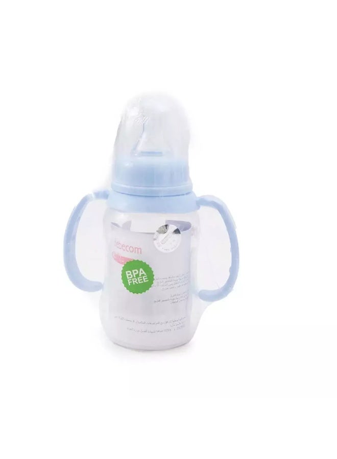 Bebecom Standard Pc Feeding Bottle With Silicone Head, Blue Handle 125Ml (A337) - Image 2