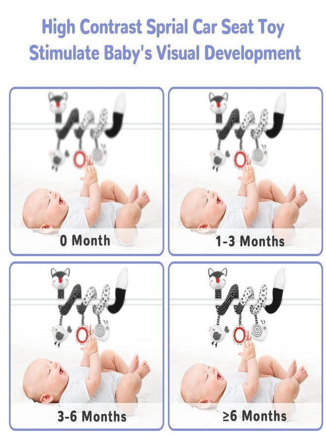 XIXILAND Baby Spiral Plush Toys, Black and White Baby Car Seat Toys, High Contrast Infant Newborn Toy 0-6 Months for Stroller Crib Mobile, Sensory Toy Best Gift for 0 3 6 9 12 Months Boys Girls - Image 4