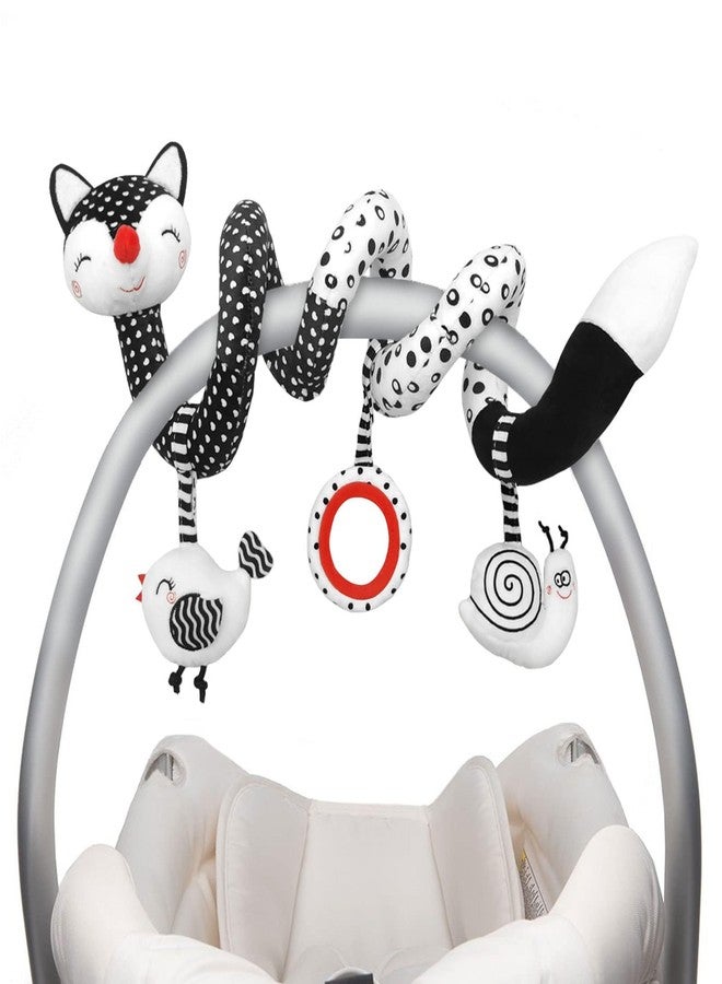 XIXILAND Baby Spiral Plush Toys, Black and White Baby Car Seat Toys, High Contrast Infant Newborn Toy 0-6 Months for Stroller Crib Mobile, Sensory Toy Best Gift for 0 3 6 9 12 Months Boys Girls - Image 1