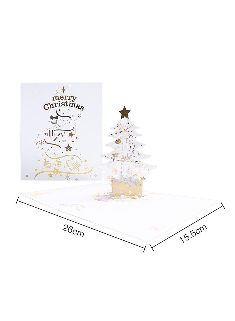 Generic 3D crystal Christmas tree Red greeting card 