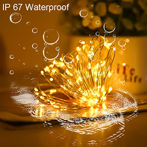 YAOZHOU Solar String Lights for Outside, Fairy Lights Outdoor Waterproof, Warm White 2Pack Total 200LED 66Ft 8 Modes Mini Small Solar Powered Lights for Christmas, Garden, Patio, Fence, Balcony - Image 2
