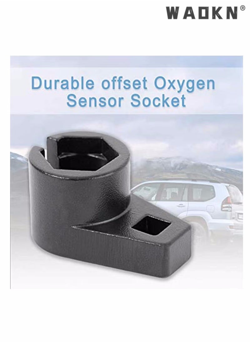 WAOKN - Premium Offset Oxygen Sensor Socket, 3/8-Inch Drive, 7/8-Inch (22mm) Wire Gate Accesses Sensor from The Side to Prevent Wire Damage Universal, for Most Models of Cars - Image 1