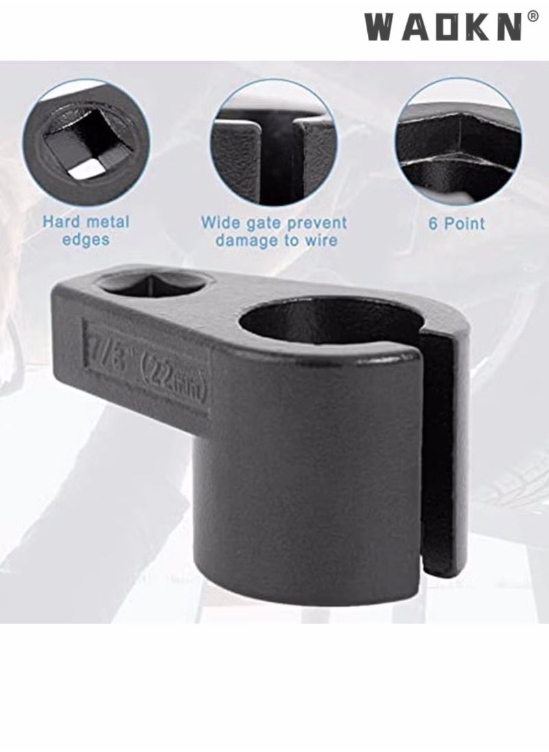 WAOKN - Premium Offset Oxygen Sensor Socket, 3/8-Inch Drive, 7/8-Inch (22mm) Wire Gate Accesses Sensor from The Side to Prevent Wire Damage Universal, for Most Models of Cars - Image 1
