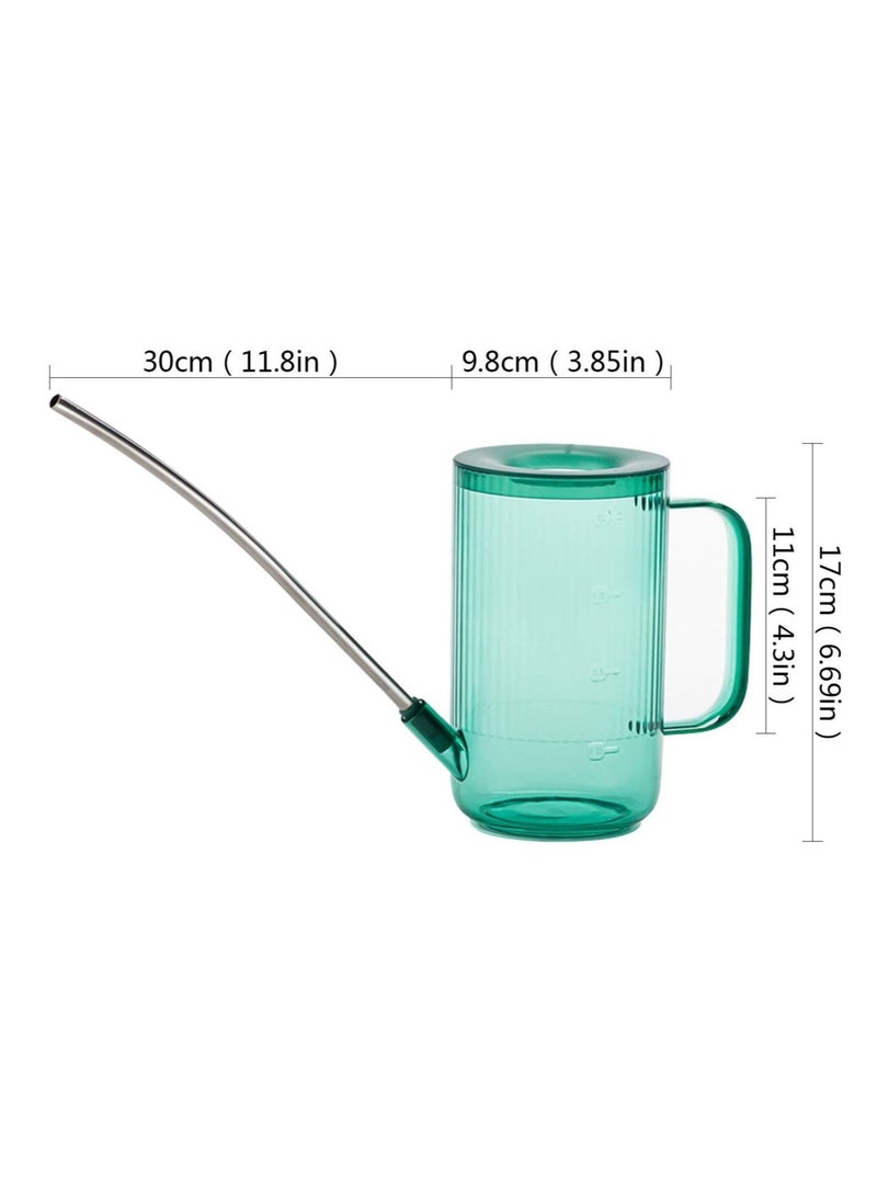 كابتن تيك Watering Can,1L Acrylic Long Plant Spout Watering Bottle for Garden,Transparent Watering Sprinkler Pot Spray Tools for Outdoor Indoor House Office Green - Image 2
