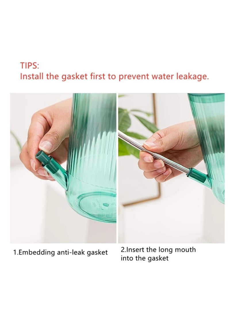 كابتن تيك Watering Can,1L Acrylic Long Plant Spout Watering Bottle for Garden,Transparent Watering Sprinkler Pot Spray Tools for Outdoor Indoor House Office Green - Image 3