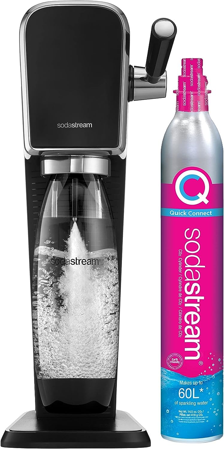 SodaStream SodaStream Art Sparkling Water Maker Black with CO2 and Dishwasher Safe Bottle 