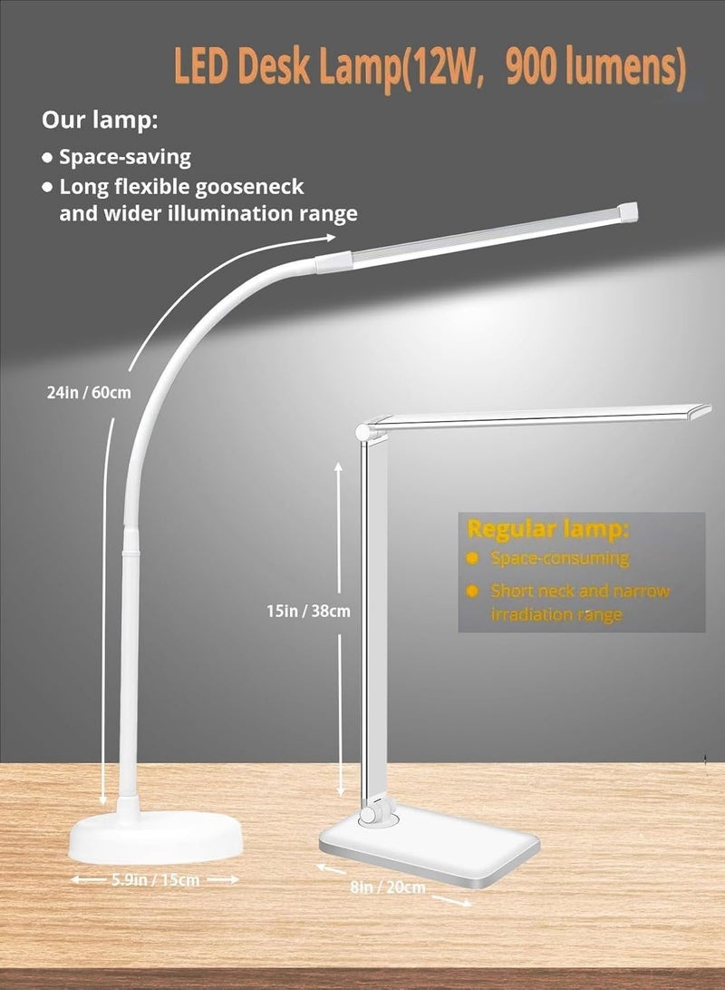 Arabest Desk Lamp,Swing Arm Architect Task Lamp with Long Flexible Gooseneck, 3 Color Modes, and USB Adapter, Dimmable Desk Light for Home/Office/Drafting/Reading/Piano - Image 4