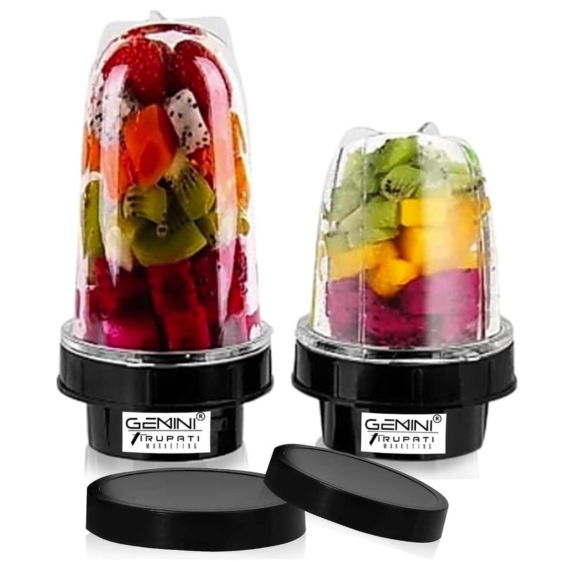 Gemini Heavy Bullet Jar for Mixer Grinder Set of 2 530 ML 350 ML ABS Transparent Plastic Mixer Juicer Jar 550 ml - Image 1