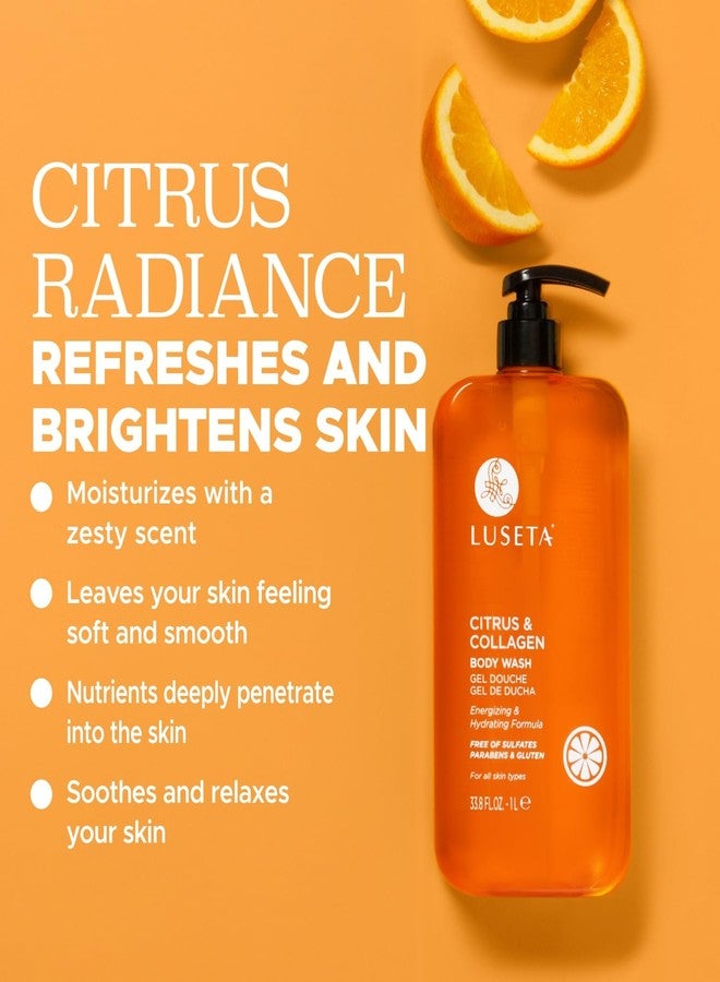 L LUSETA Luseta Citrus & Collagen Body Wash Nourishing & Refreshing Cleanser Enhances Skin Elasticity & Hydration Suitable for All Skin Types 33.8oz - Image 4