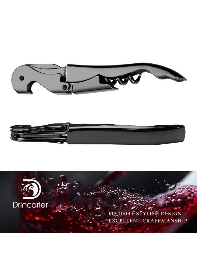 Drincarier Waiters Corkscrew Professional Wine openers，stainless steel Wine Key,Classic All-in-one Corkscrew, Bottle Opener and Foil Cutter - Image 5