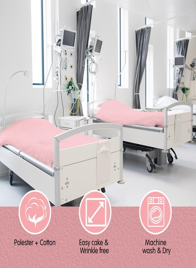 Moukeren 3 Pcs Hospital Bed Sheets for Home Use Extra Long Hospital Bed Fitted Sheets Sets 36 x 84 x 14 Inches Included Quilt Cover and Pillow Case (Pink) - Image 3