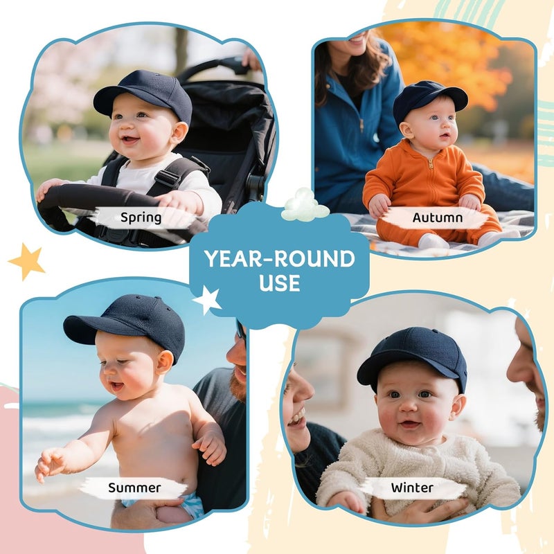 Durio Baby Baseball Hat Adjustable Baby Baseball Cap Sun Protection Infant Hats Soft Newborn Baseball Hat Baby Boy Hat - Image 5
