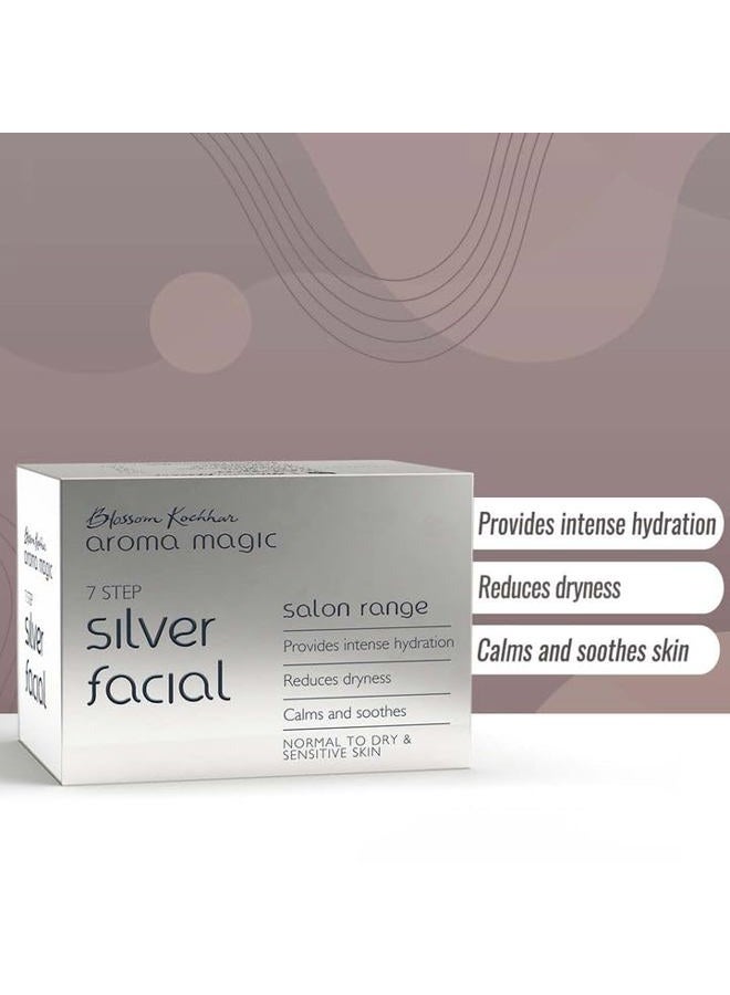 Aroma Magic Silver Facial Kit | 7-Step Skincare Set | Deep Cleansing, Hydrating & Soothing | Ideal for Dry & Sensitive Skin | Home Facial Kit for Fresh & Healthy Look - Image 3