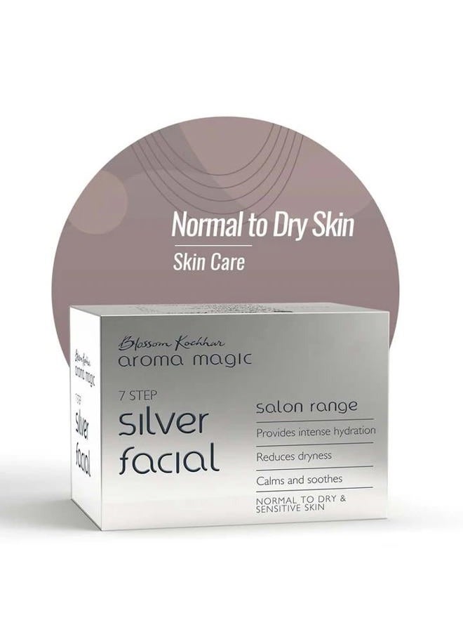 Aroma Magic Silver Facial Kit | 7-Step Skincare Set | Deep Cleansing, Hydrating & Soothing | Ideal for Dry & Sensitive Skin | Home Facial Kit for Fresh & Healthy Look - Image 2