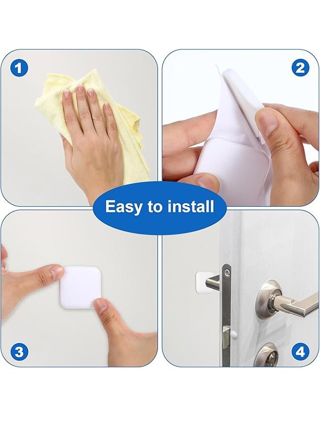 Household Anti-Collision Pads Door Handle Silicone Pads Cabinet Door Door Back Anti-bump Grain Wall Stickers Refrigerator Door Stickers Anti-collision Door Pads Door Stop Wall Protection Bumper Self-Adhesive Wall Protector Silicone Buffer Muffler Door Handle Door Handle Protection Wall Cover Door Wall Pressure Cover SuitableFor Home, Office, School (White) 6 Pcs - Image 3