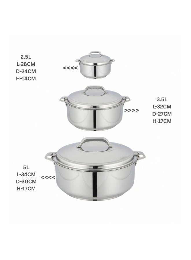 SEAGULL Deluxe Hotpot 3-Piece Set 2.5L/3.5L/5L | Premium Insulated Casserole Set | Keeps Food Hot & Fresh - Image 5