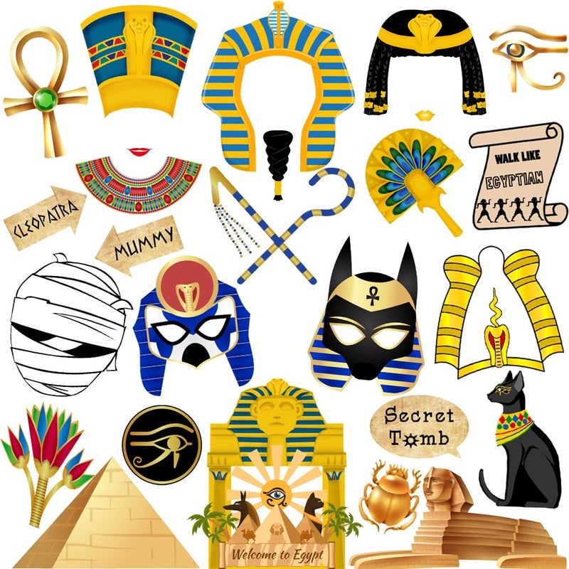 Ancient Egyptian Photo Booth Props 28pcs Ancient Egypt Photo Booth Props Htabiol Ancient Egyptian Party Decorations Egyptian Decor Fit for Ancient Egypt Party Decor Egypt Birthday Party Decor