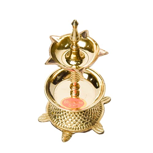 Bhimonee Decor Pure Brass Kachua Deep | Turtle Design Deepak Diya for Pooja & Home Temple | Traditional Spiritual Decor | 6.25 Inches, 380gm - Image 3