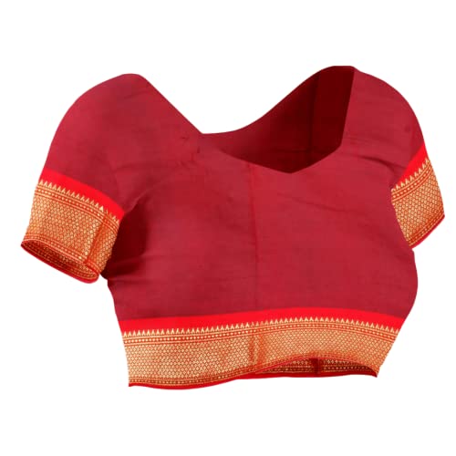 Florely Women's Paithani Cotton Silk Saree With Unstiched Blouse Piece - Image 3