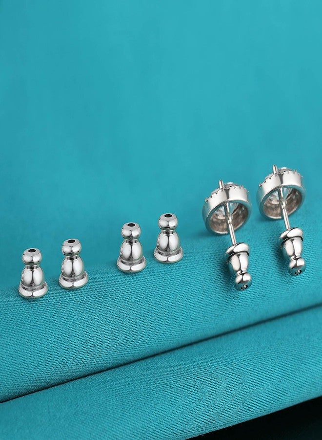 Catinee Earring Backs, Hypoallergenic 14k Gold Bullet Earring Backs Replacements for Studs/Droopy Ears, Secure Locking Backing for Sensitive Ears (Silver 3pairs) - Image 3