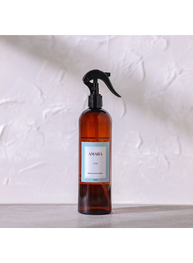 Amara Room Spray Aura | Luxury Scented Spray for Home | Calming & Refreshing Fragrance Aromatherapy Natural Room Freshener Long Lasting Fresh Scent 500 ml