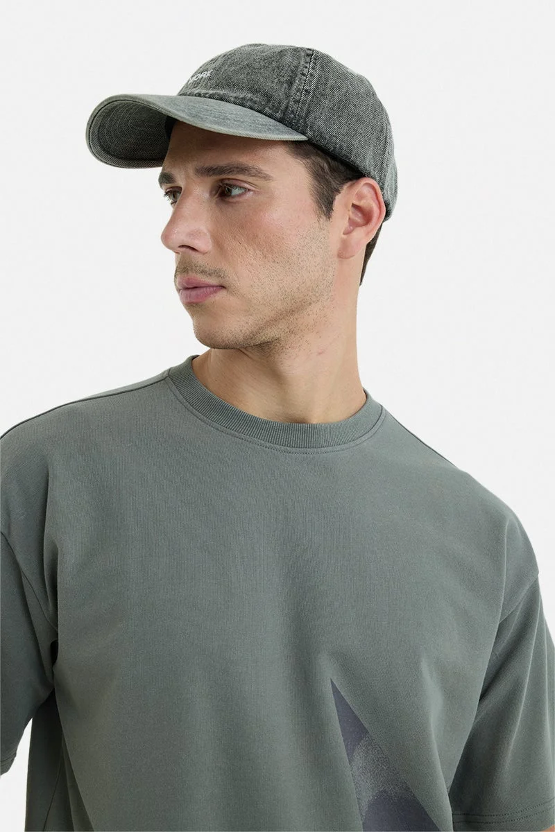 Snitch Grey Grey Graphic Half Sleeve Oversized Streetwear T-Shirt for Men | Best Price UAE