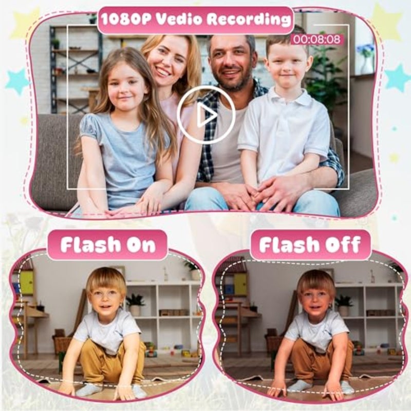 Instant Print Camera for:1080P, Paper Color Pens Included, 32GB Card, Rechargeable Battery, Gaming Features Birthday Gift Toy for Boys and Girls Ages 3-12 - Image 3