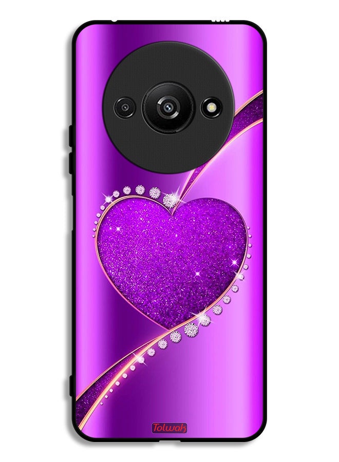Tolwak Xiaomi Redmi A3 4G Protective Case Cover Glitter Heart - Image 1