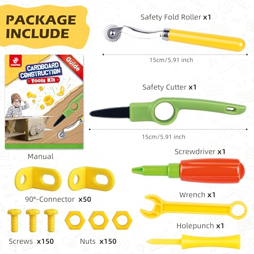 ColoPlay 355 Cardboard Tools for Kids Cardboard Cutter for Kids Tools for STEM Educational Gifts for Boys and Girls Aged 512 - Image 5