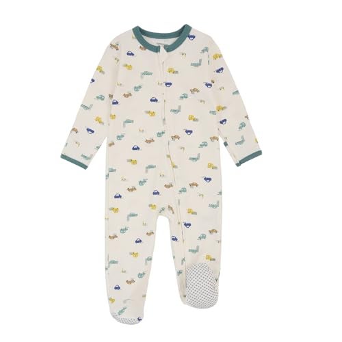 Aablexema Baby Footie Pajama with Mitten Cuffs, Double Zipper Infant Cotton clothes Sleeper Pjs, Footed Sleep Play(Car Style,3-6 Months) - Image 5