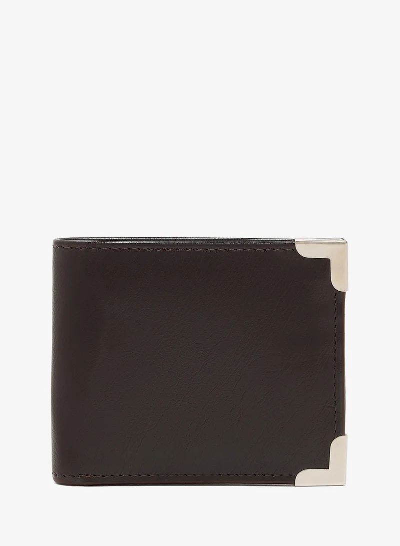 Classic leatherette Bifold Wallet with metal corner