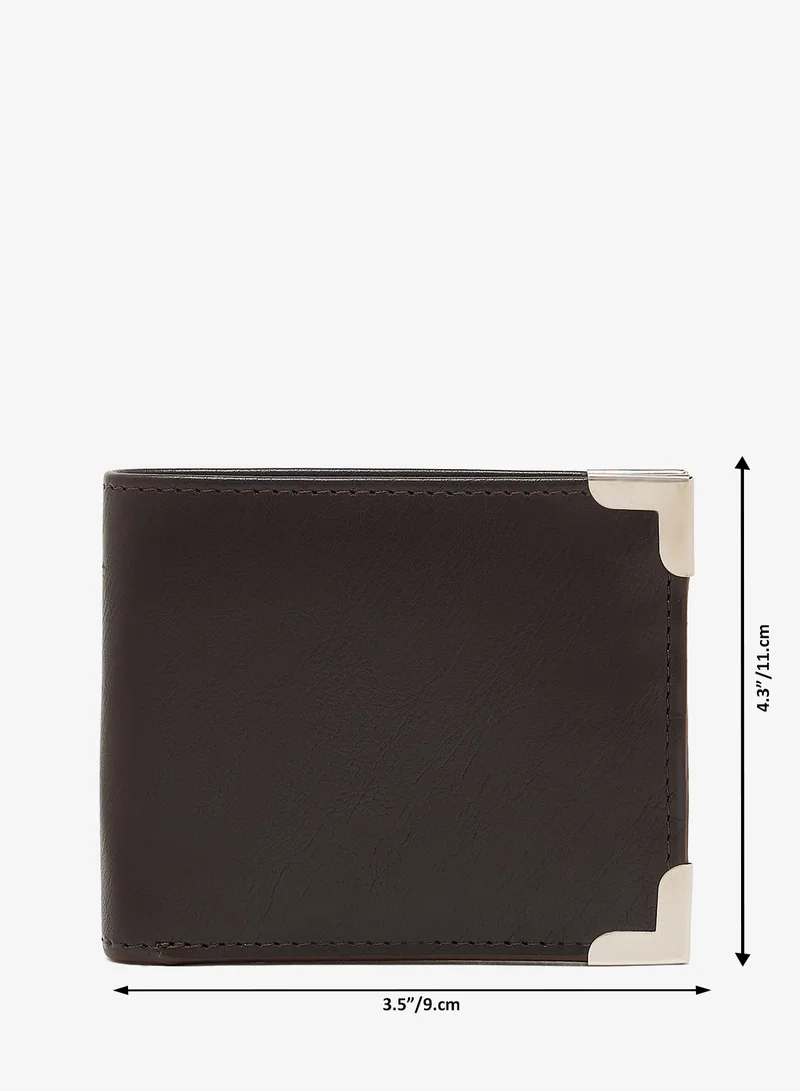 Robert Wood  Classic leatherette Bifold Wallet with metal corner for Men | Best Price UAE