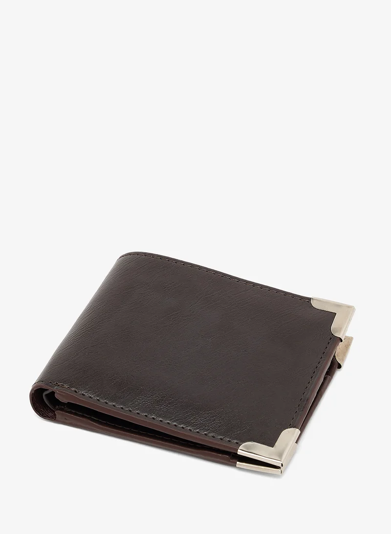 Robert Wood  Classic leatherette Bifold Wallet with metal corner for Men | Best Price UAE