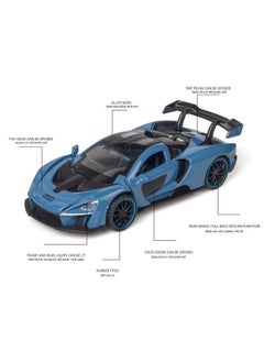 Model car لعبة نموذج سيارة ماكلارين من سبائك الزنك بمقياس 1:32، سيارة ماكلارين سينا قابلة للسحب للخلف، نموذج سيارة قابل للسحب للخلف مع صوت وإضاءة للأطفال الأولاد والبنات، 16 سم × 7 سم × 4 سم  - Image 3