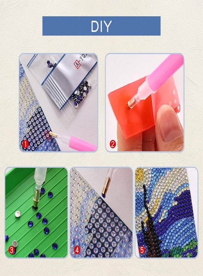 icceemee 4 pcs Oil Painting Themes Diamond Painting Bookmarks, DIY Diamond Art Kits for Adults, Book Corner - Protecting Bookmark Craft Supplies Kits for Book Lovers (Oil Painting) - Image 3