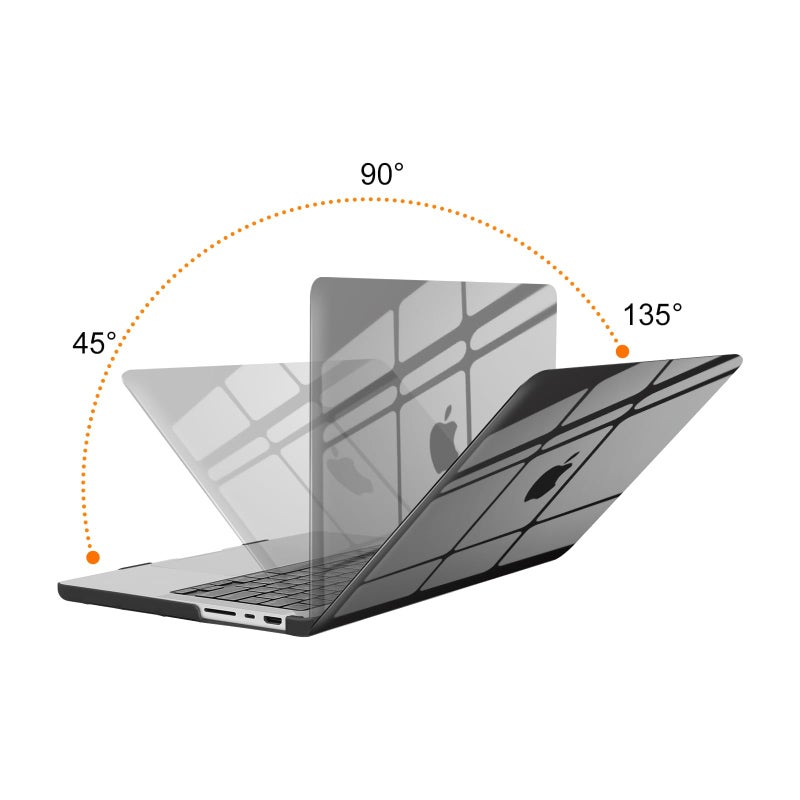 MOSISO Compatible with MacBook Pro 14 inch Case 2025 2024 2023 2022 2021 M5 M4 M3 M2 M1 A3434 A3112 A3185 A3401 A2918 A2992 A2779 A2442, Hard Shell&Keyboard Cover&Screen Film&Pouch, Crystal Black - Image 4