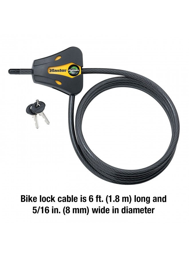 Master Lock 8419DPF Python Cable Lock with Key, 1 Pack, Black and Yellow, 6' x 5/16" diameter - Image 3